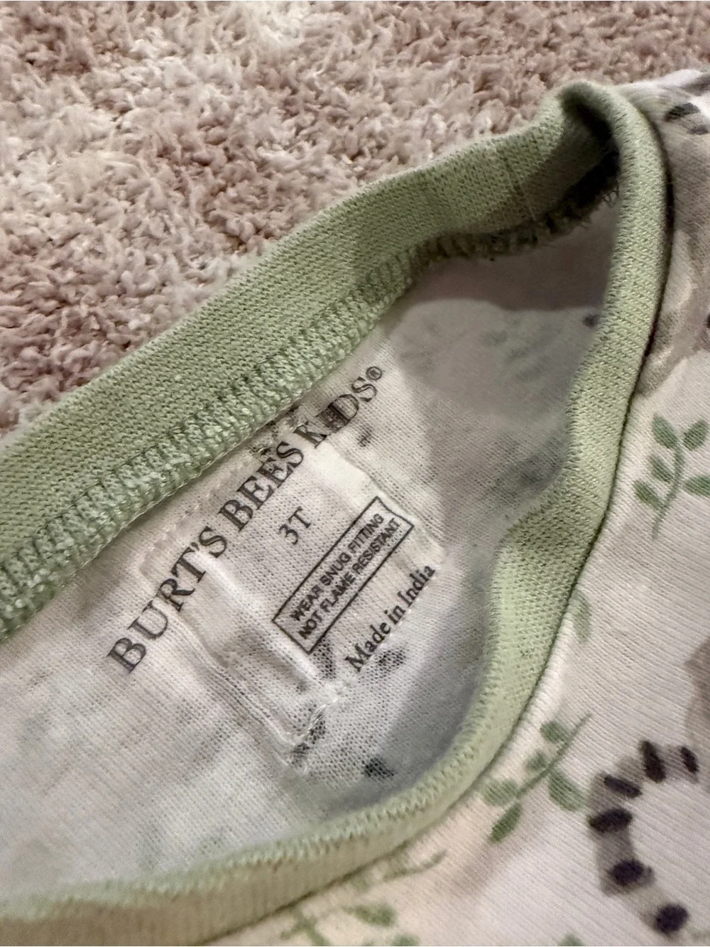 Burt's Bees Raccoon Pajama Set - Picture 3 of 3
